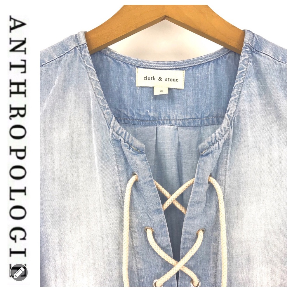 πSALEπ Anthropologie Cloth & Stone Rope Lace Top - Picture 3 of 6